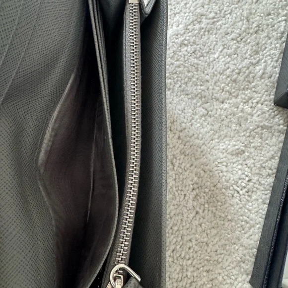 Prada Saffiano Leather Gray Wallet - Picture 7 of 16